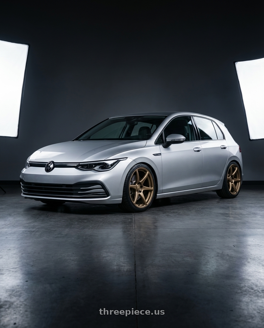 2024 Volkswagen Golf R MK8 with Kansei K11B Tandem 5X112 19x10.5 22 Bronze wheels