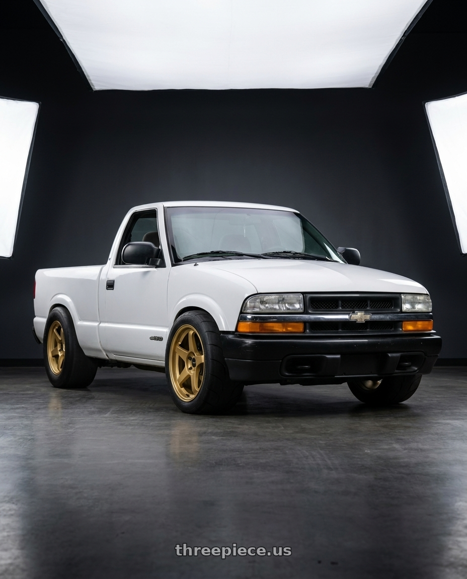 2001 Chevy S10 with Rosenstein Wheels CR 5X108 18X8.5 +35 Gold wheels