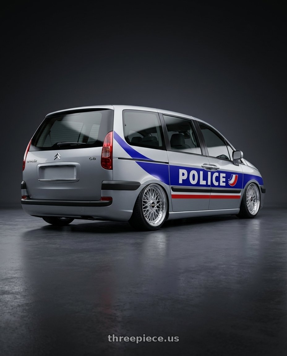 2009 Citroen C8 Police Car with BBS Super-RS 5x112 19x9.0+42 Silver wheels rear three quarter view slight stretch tires