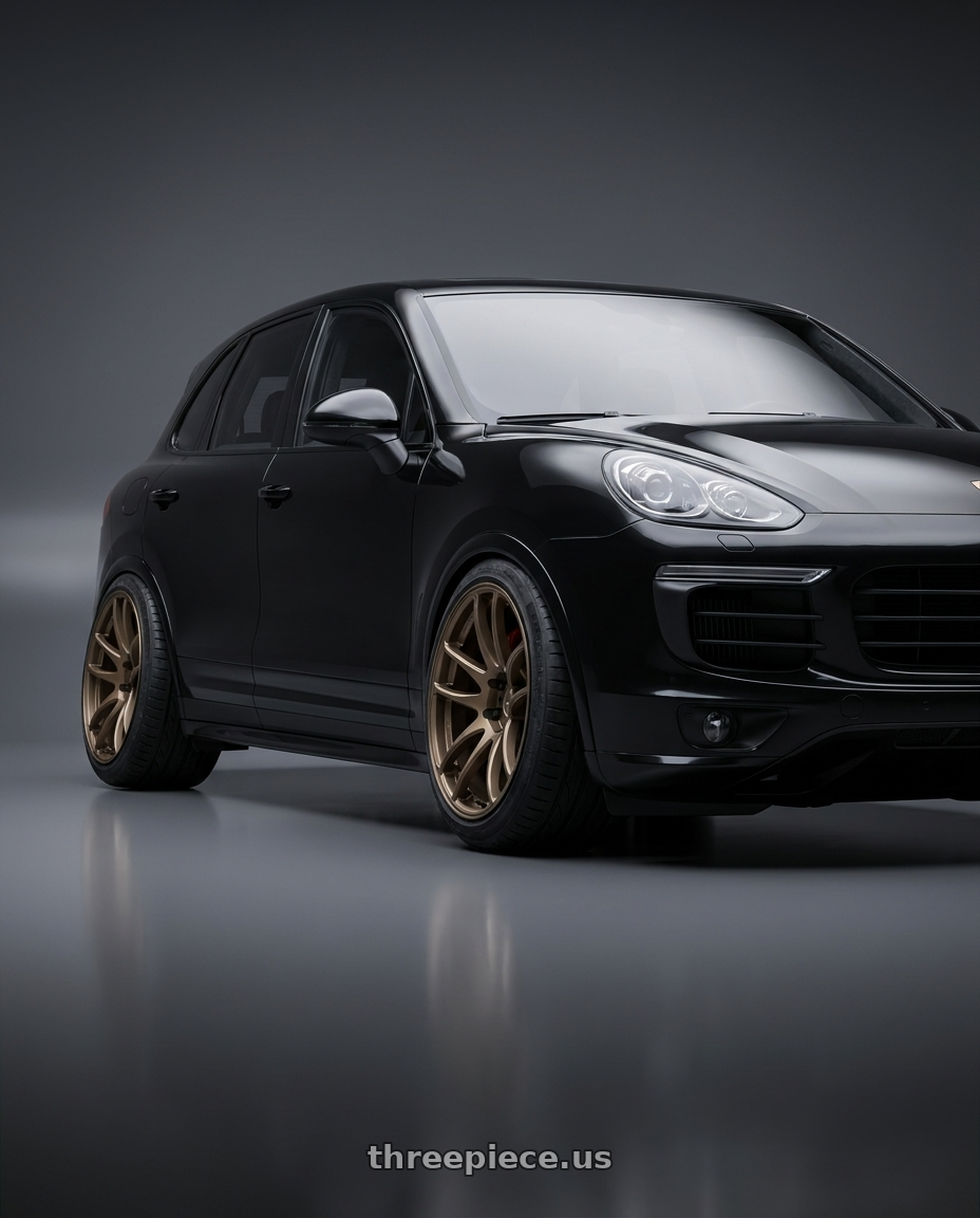 2017 porsche cayenne with Work Emotion Cr Kiwami 5x100 18x7.5 +38 Matte Bronze wheels
