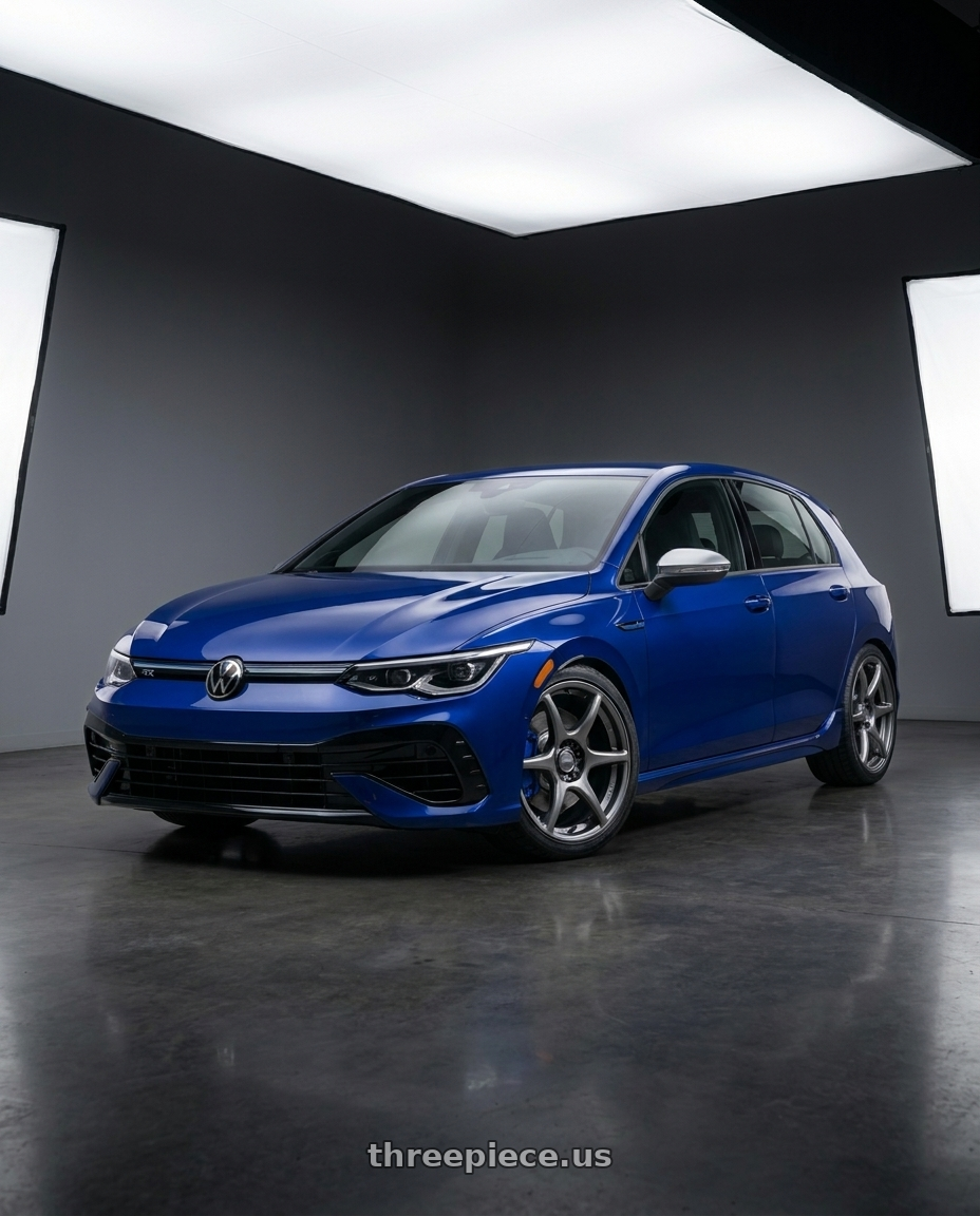 2022 Golf 8R with Kansei K11G Tandem 5X120 18x8.5 35 Gunmetal wheels