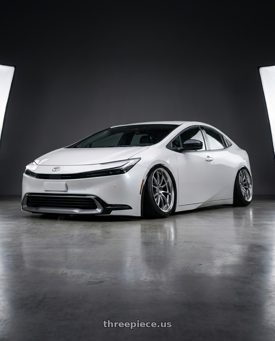 2025 Toyota Prius PHEV 鉑鑽白 with Volk Racing VERSUS VV21S 5x114.3 18x9.5 +38 GRACE SILVER wheels