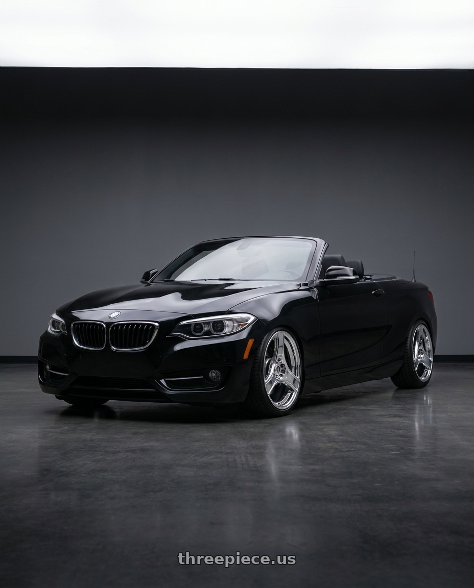 2016 bmw 228i 2D convertible with HERITAGE WHEEL BUSHIDO MONOC 5x120 18x9.5 +38 CHROME wheels