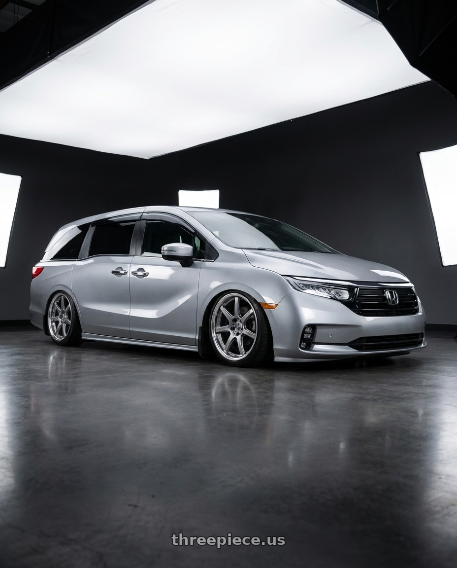 2024 Honda Odyssey with Work T7r 2P 5x120 20x8.5 +45 GT SILVER wheels