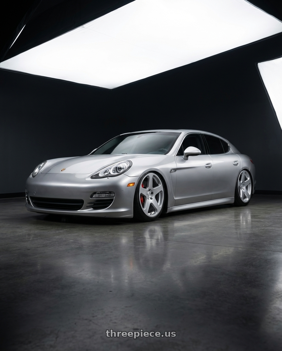 2012 Porsche Panamera  with Rotiform RC200 NUE 5X120 20x10 +40 GLOSS SILVER wheels