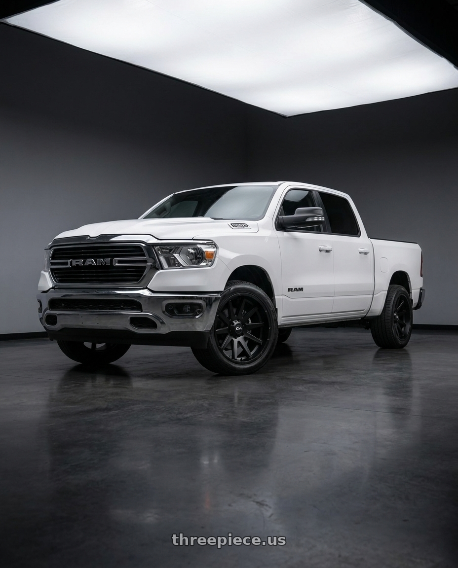 2021 Ram 1500 Laramie with Ion Type 143 6x139.7 20x9+0 Matte Black wheels