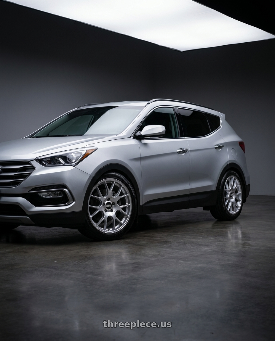 2018 Hyundai Santa Fe Sport with BBS CH-R 5x112 20x8.5 +40 Brilliant Silver Polished Rim Protector wheels
