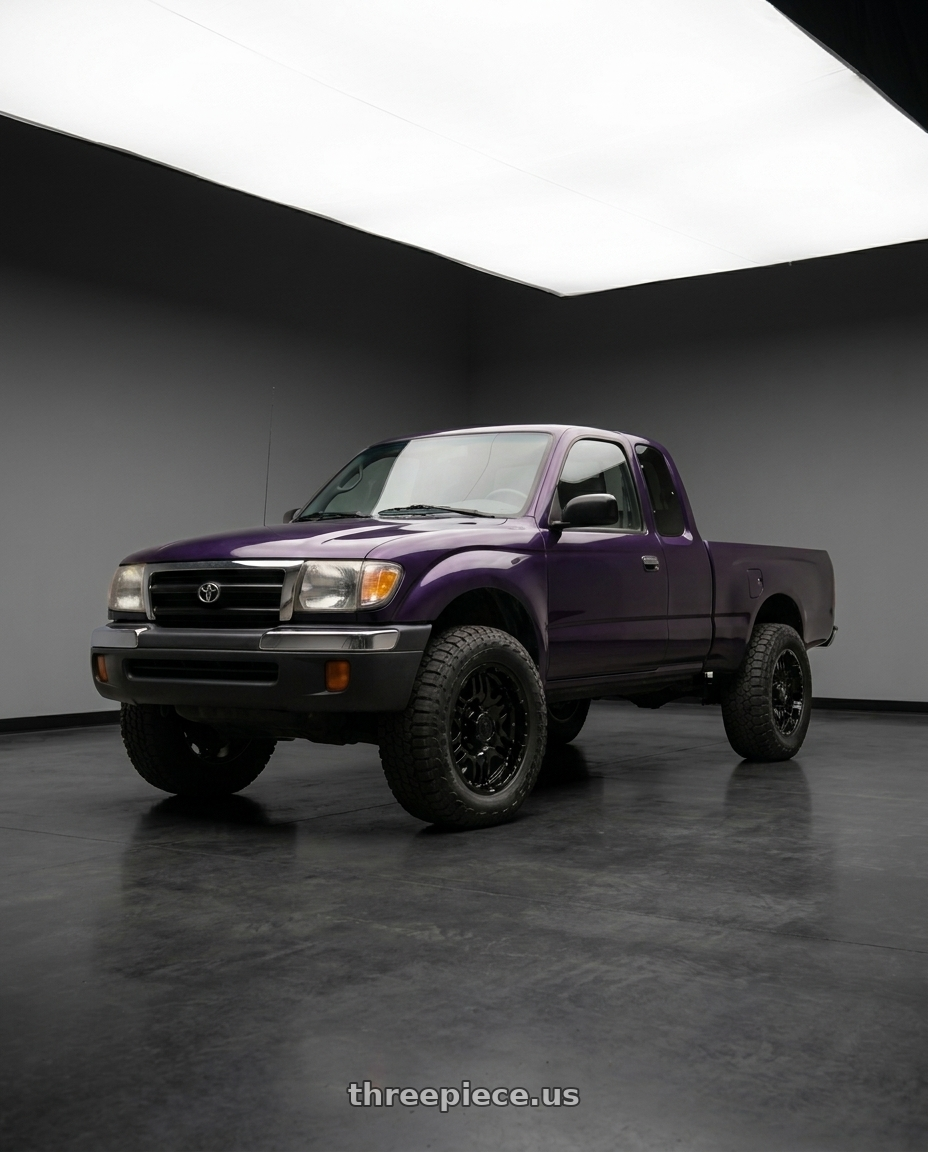 1999 Toyota Tacoma Xtra Cab Mystic Purple with Gear Off Road 713B 6x139.7 20x9 +10 Gloss Black wheels