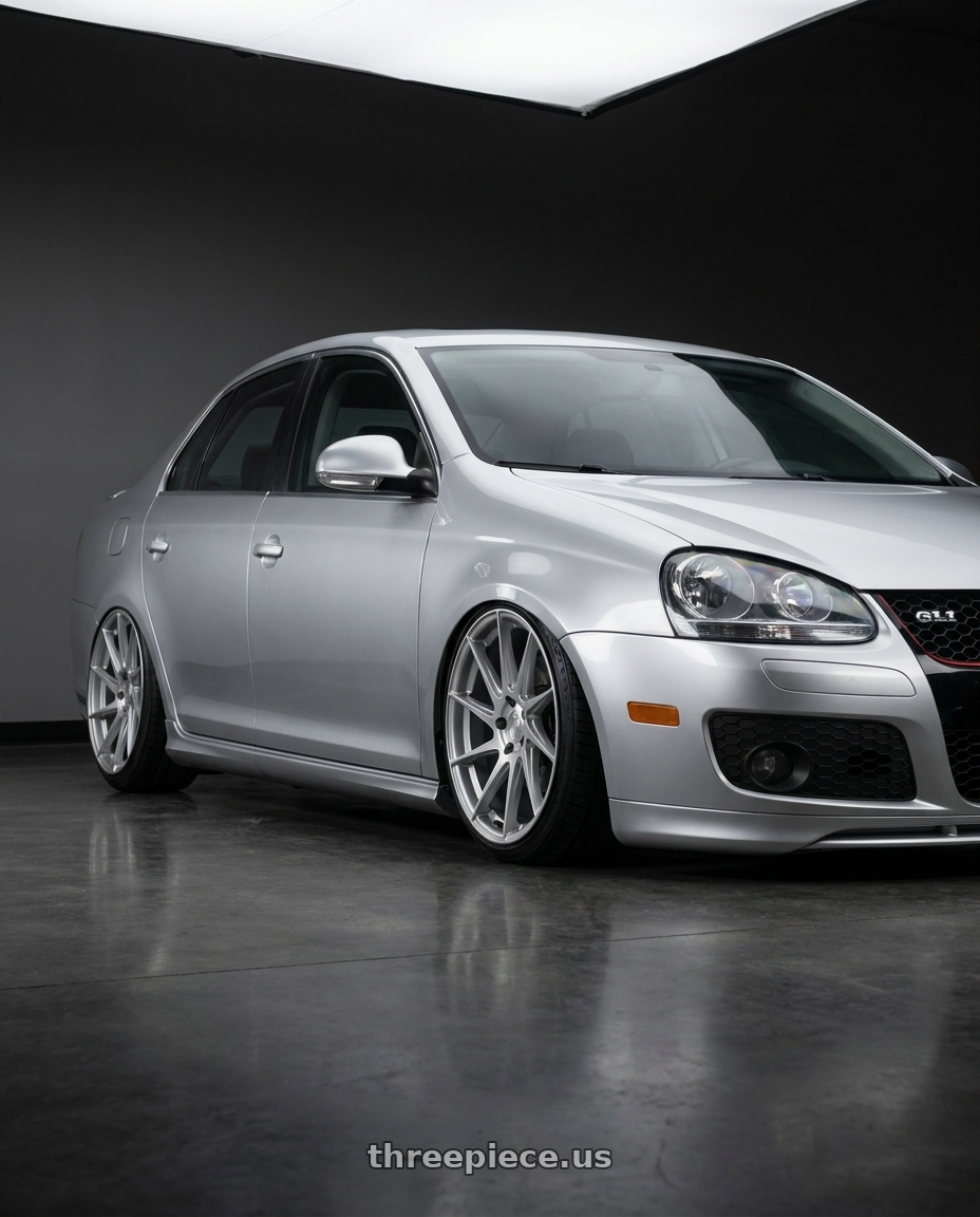 2009 Volkswagen Jetta GLI MK5 with Aodhan AH09 5x112 18x9.5 +35 Gloss Silver Machined Face wheels