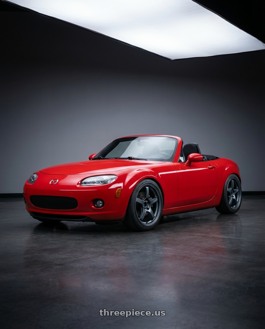 2012 Mazda MX-5 Miata NC with Gram Lights 57CR 5x114.3 17x9+38 Gunblue II wheels