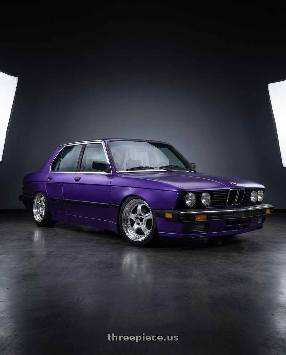 1985 BMW 535i with Work Meister S1 3P 5x120 17x8.5-3 O Disk Silver wheels