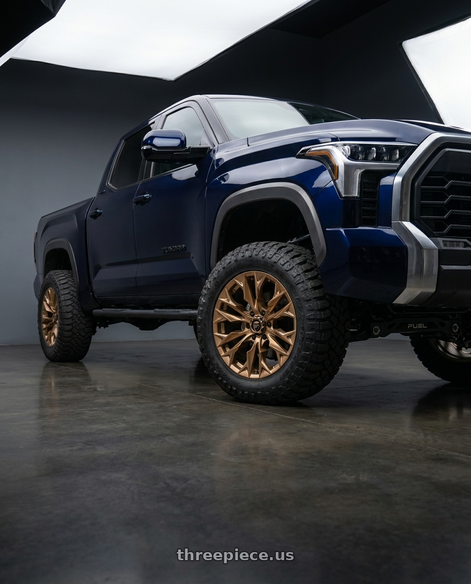 2026 Toyota Tundra with Fuel 1PC D805 FLAME 6X139.7 20X9 +20 PLATINUM BRONZE wheels
