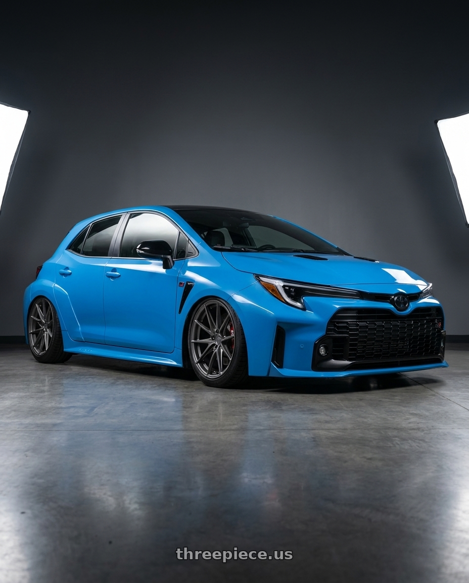 2024 Toyota GR Corolla with Niche 1PC M116 MISANO 5X114.3 18X9.5 +40 MATTE GUN METAL wheels