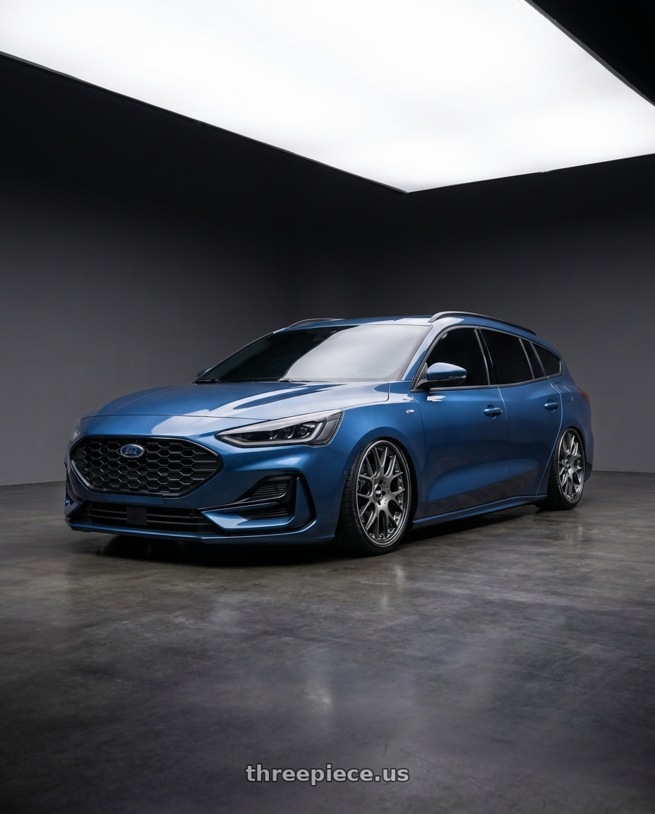 2023 focus wagon mk4.5 Blue Metallic with BBS CH-RII 5x112 21x9.5 +33 Satin Platinum Center Blk Lip w/Etching SS Rim Prot wheels