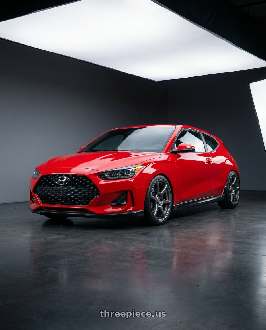 2022 Hyundai Veloster N with Kansei K11G Tandem 5x114.3 19x9.5 12 Gunmetal wheels