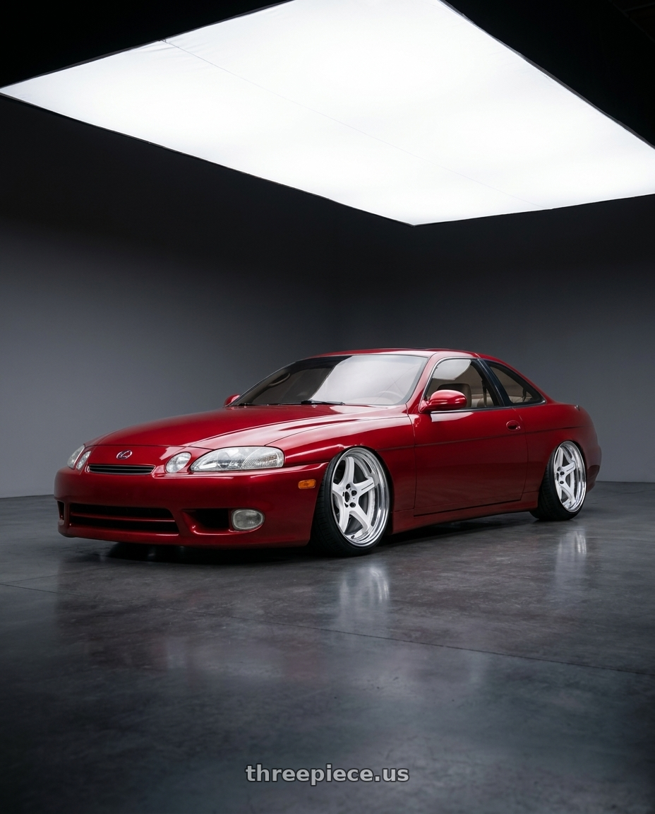 1998 Lexus sc400 with Work T5R 2P 5x114.3 18x10.0 +22 WHITE wheels