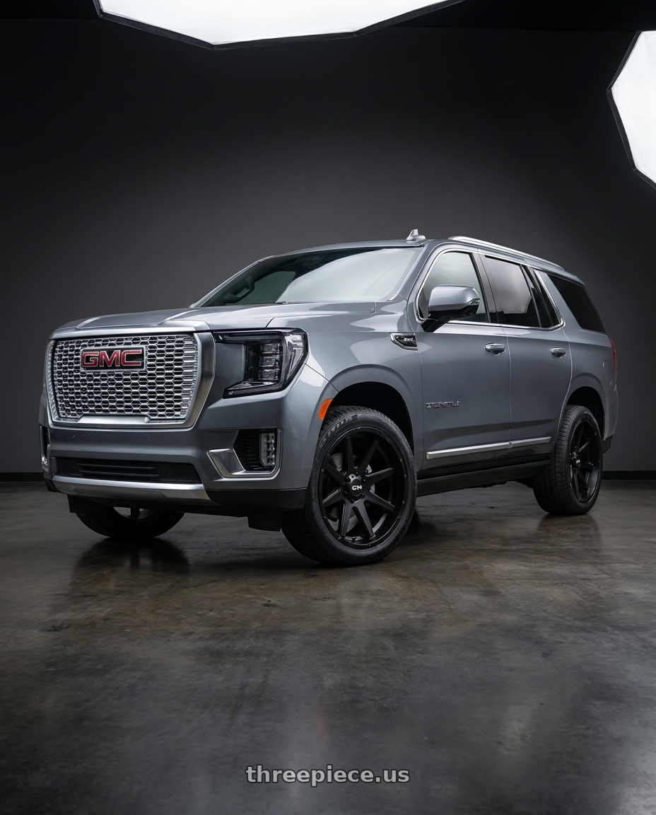 2021 GMC Yukon Denali with Ion Type 143 6x139.7 20x9+0 Matte Black wheels