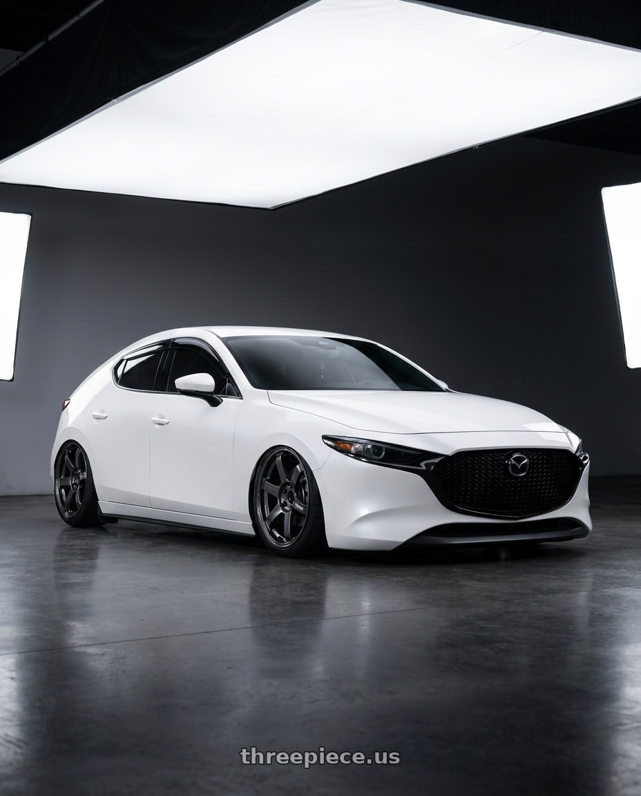 2023 MAZDA3 BP with Volk Racing TE37 Saga S-Plus 5x100 18x8.5+45 Diamond Dark Gunmetal wheels