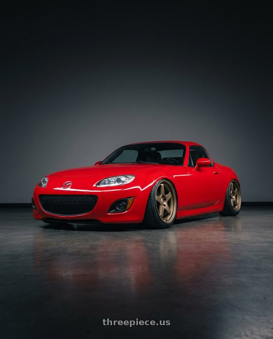 2012 Mazda MX-5 Miata NC with Kansei K12B KNP 5x114.3 17x9 22 Bronze wheels