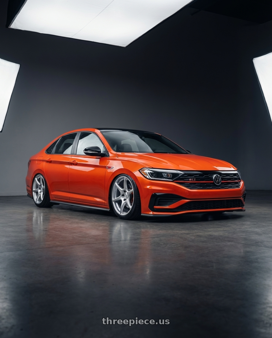 2023 Volkswagen Jetta GLI MK7 with Kansei K11S Tandem 5X112 19x9.5 22 Hyper Silver wheels