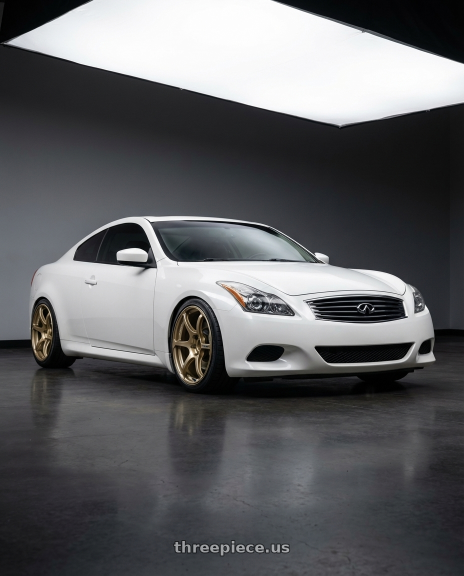 2014 Infiniti G37 Coupe with Advan RGIII 5x114.3 19x10.5+25 Gold wheels
