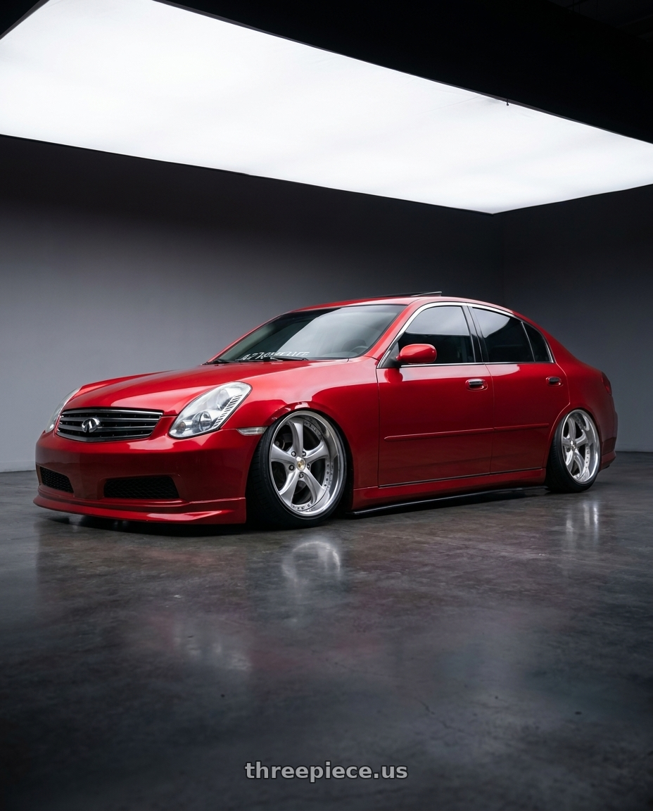2006 Infiniti g35 sedan with Work Wheels VS-KF 5x114.3 18x9.5-16 Light Grey Silver L Disk FULL REVERSE wheels