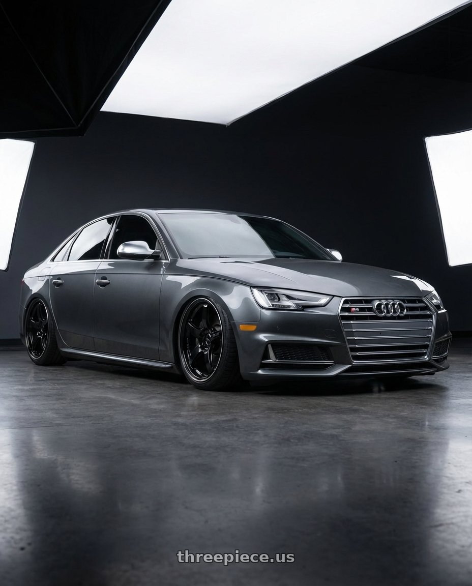 2015 Audi S4 B8.5 with Gram Lights 57CR 5x112 19x10.5+22 Glossy Black wheels