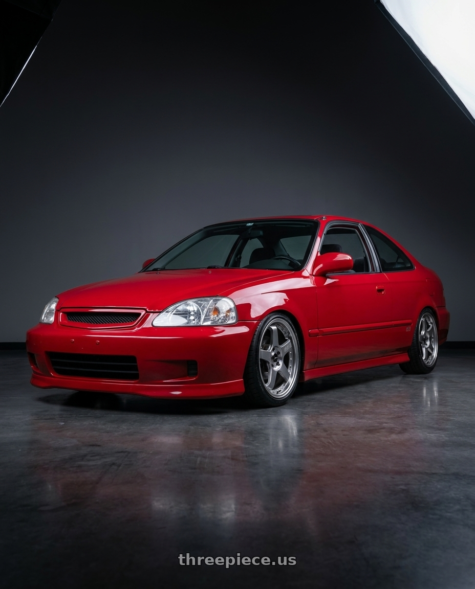 2001 Honda Civic Si Milano with SSR Professor SP4R 4X100 16X7+39 NR Disk Titan Silver wheels