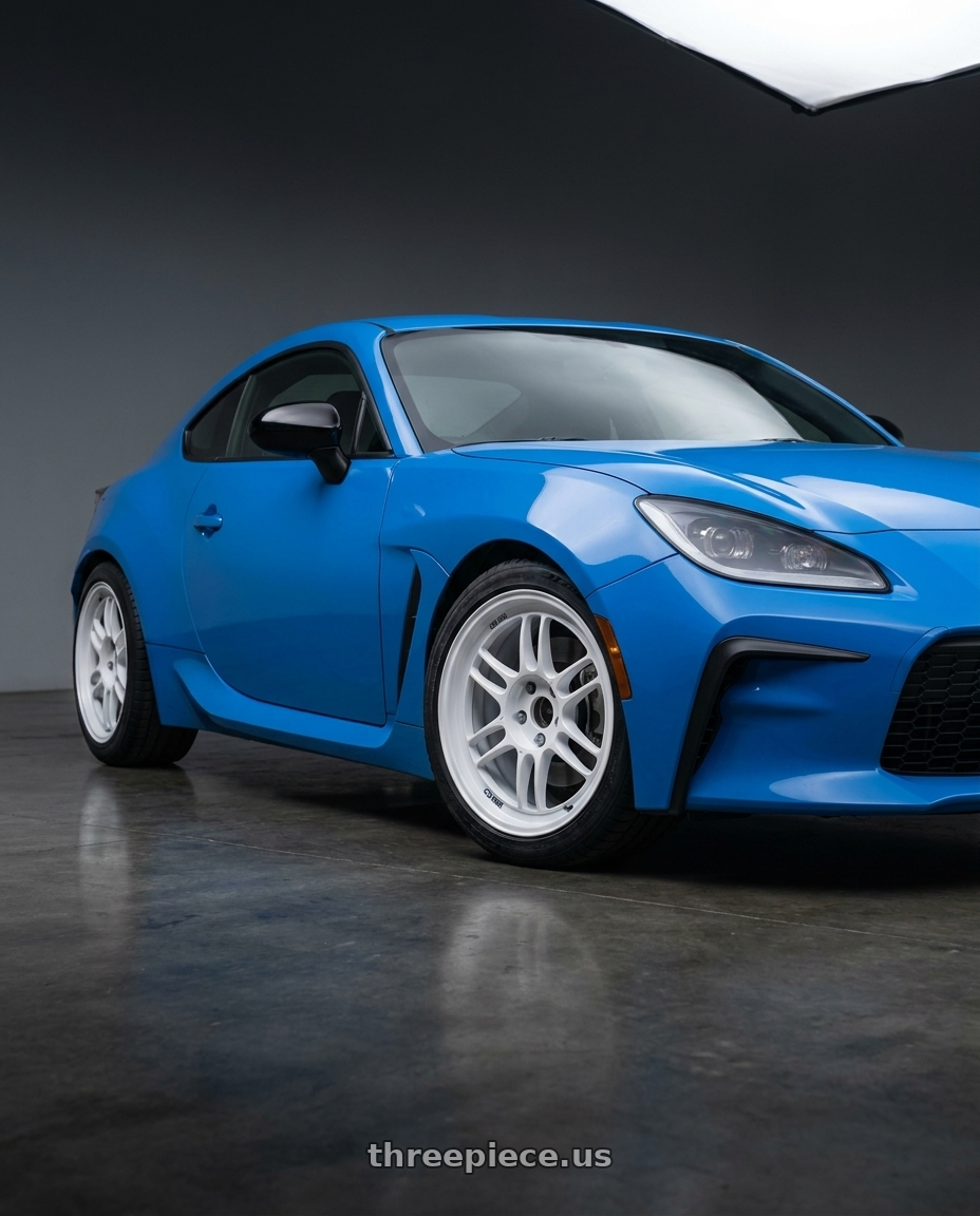 2023 toyota Gr86 with Enkei RPF1 5x114.3 18x9.5+38 Vanquish White wheels