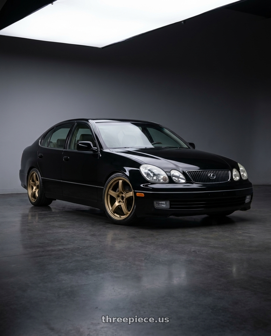2002 Lexus GS430 with Gram Lights 57CR 5x114.3 19x9.5 +45 Almite Gold wheels
