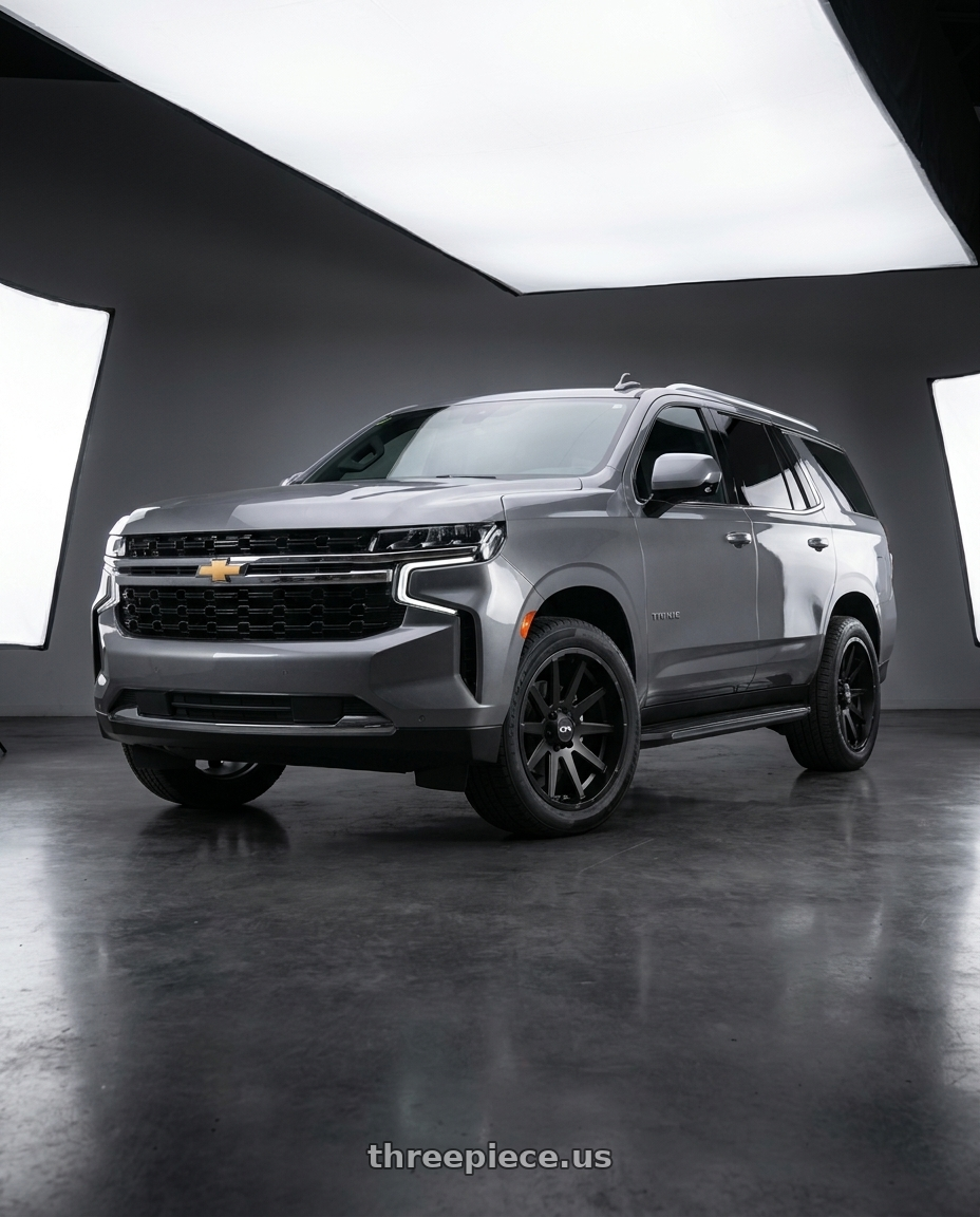 2021 Chevrolet Tahoe LS with Ion Type 143 6x139.7 20x9+0 Matte Black wheels