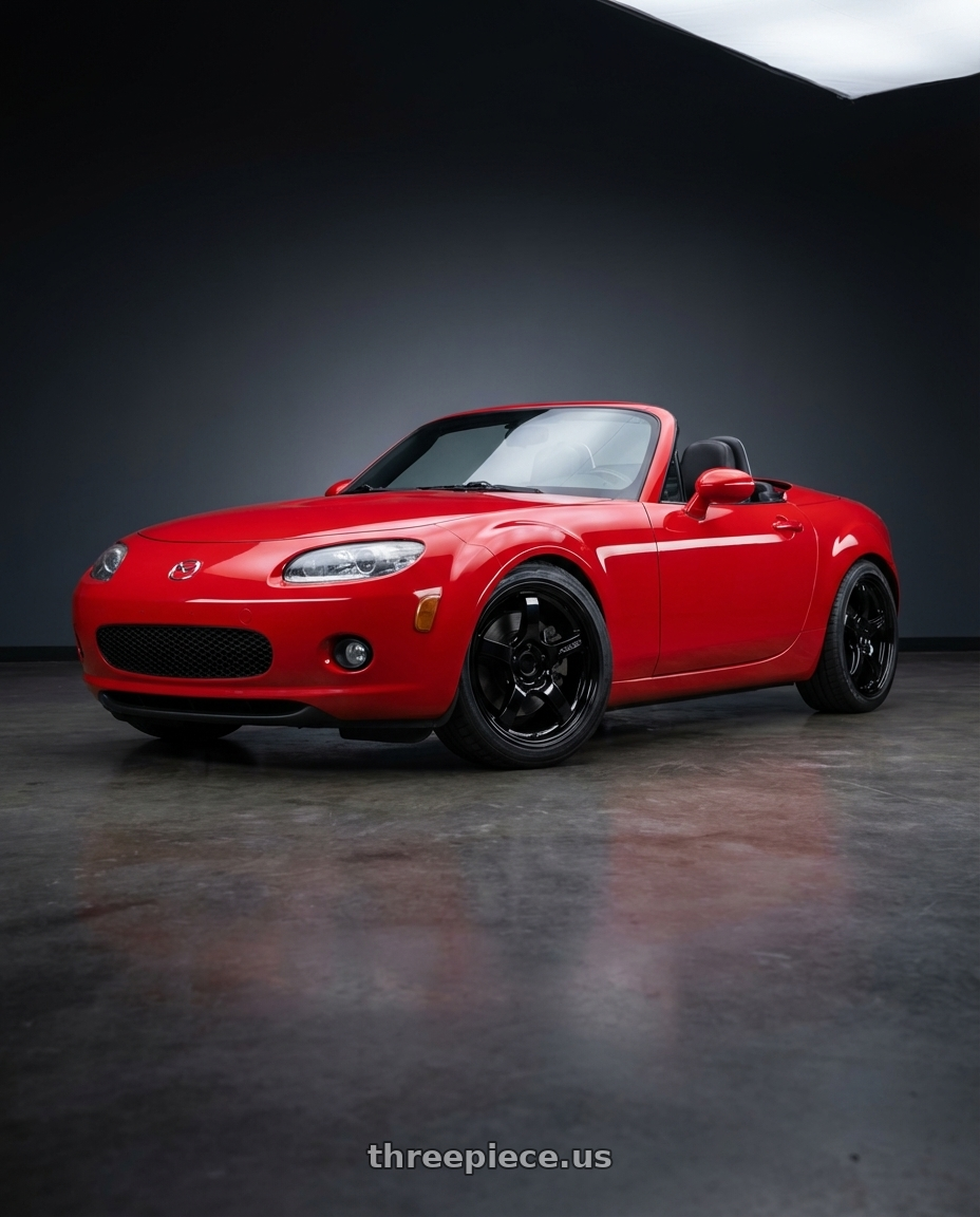 2012 Mazda MX-5 Miata NC with Gram Lights 57CR 5x114.3 17x9+22 Glossy Black wheels