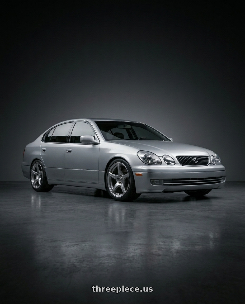 2001 lexus gs300  with WedsSport SA-20R 5x114.3 18x9.5+38 VI Silver wheels