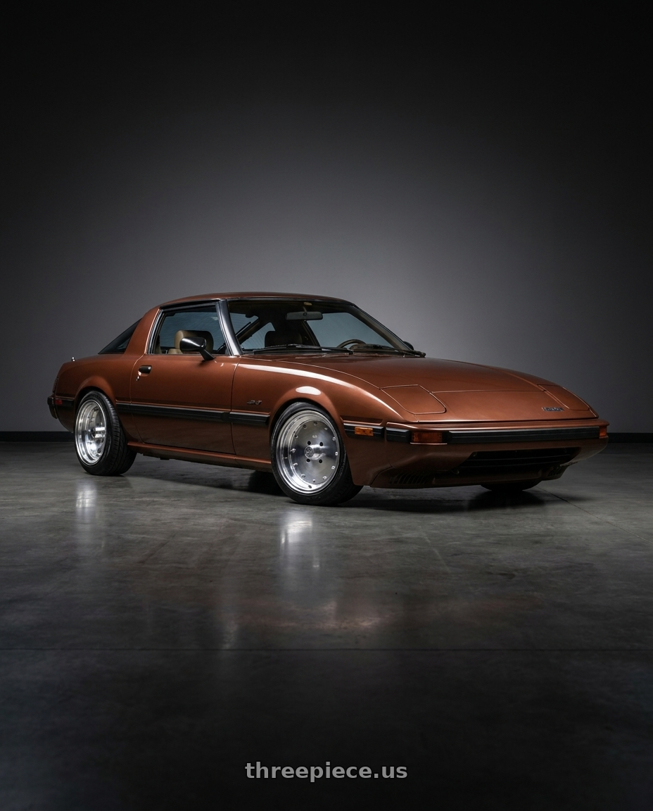 1983 Mazda Rx-7 S Havana with Speed Star Mk-I 4x110 14X6+25  Polished wheels