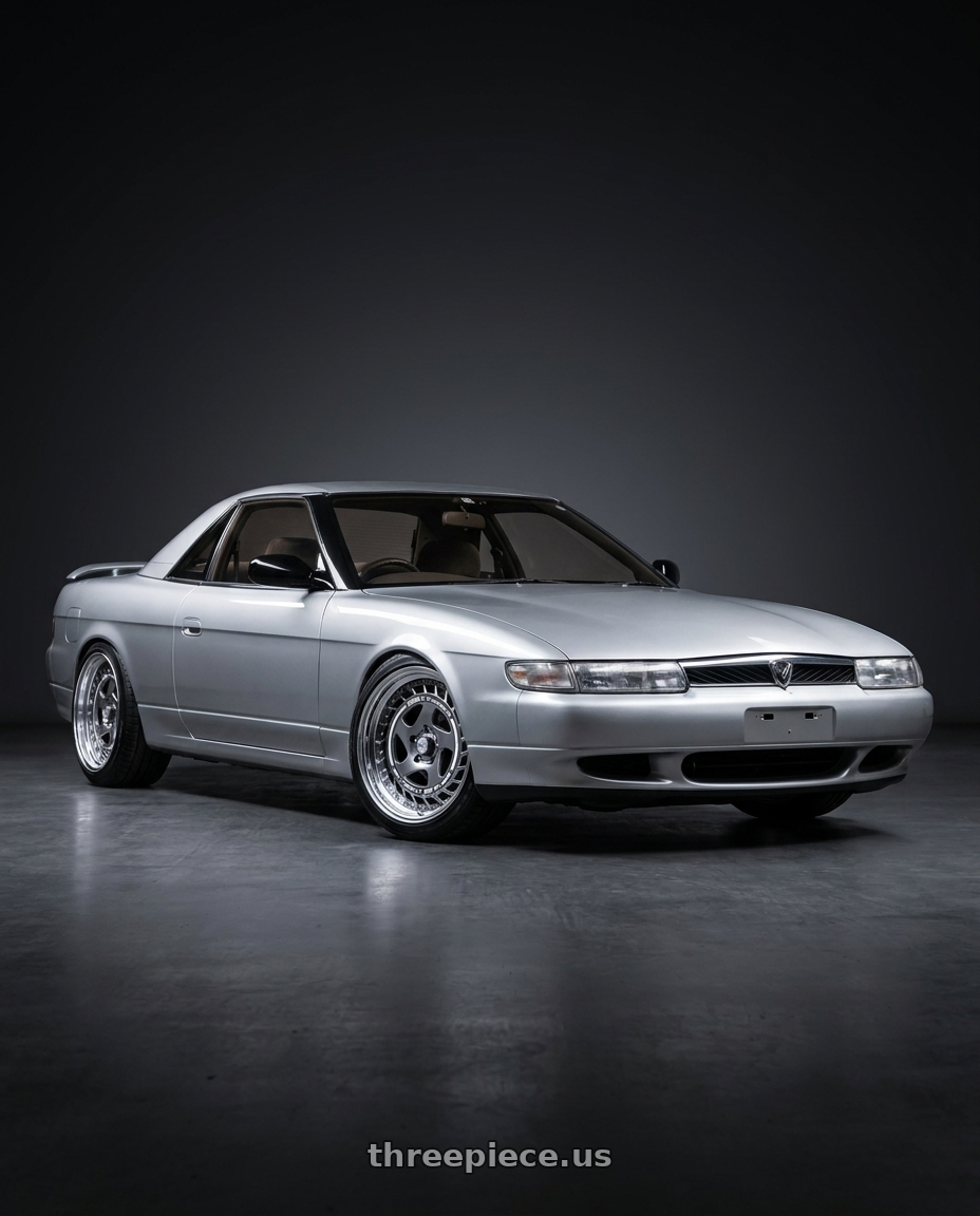 1990 eunos cosmo with FORMULA AERO SPOKE 5X100 18X9.5+25 HP Disk Titan Silver wheels