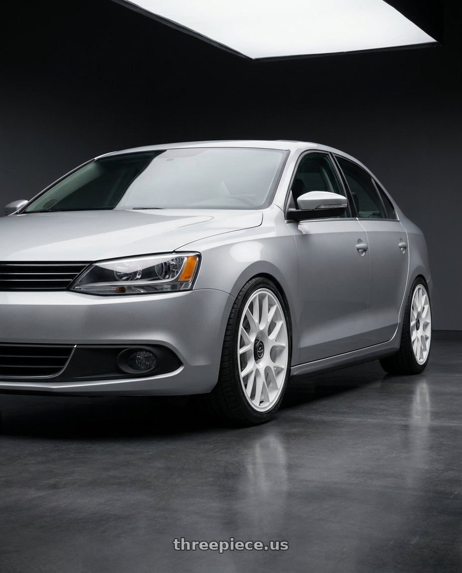 2016 Volkswagen Jetta GLI MK6 with fifteen52 APEX 5x112 / 5x120 18x8.5 +35 RALLY WHITE (GLOSS WHITE) wheels