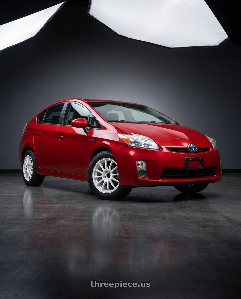 2010 Toyota Prius with Advan Racing RCx4 5x100 15x7.0 +35 RALLY WHITE wheels