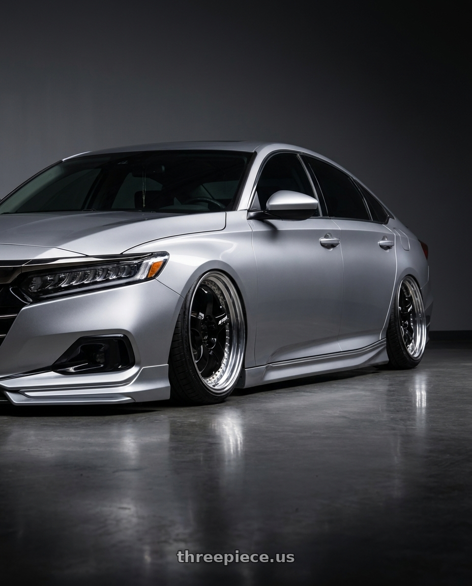 2020 Honda accord with Work Meister S1 3P 5x114.3 19x8.5+45 L Disk Black wheels