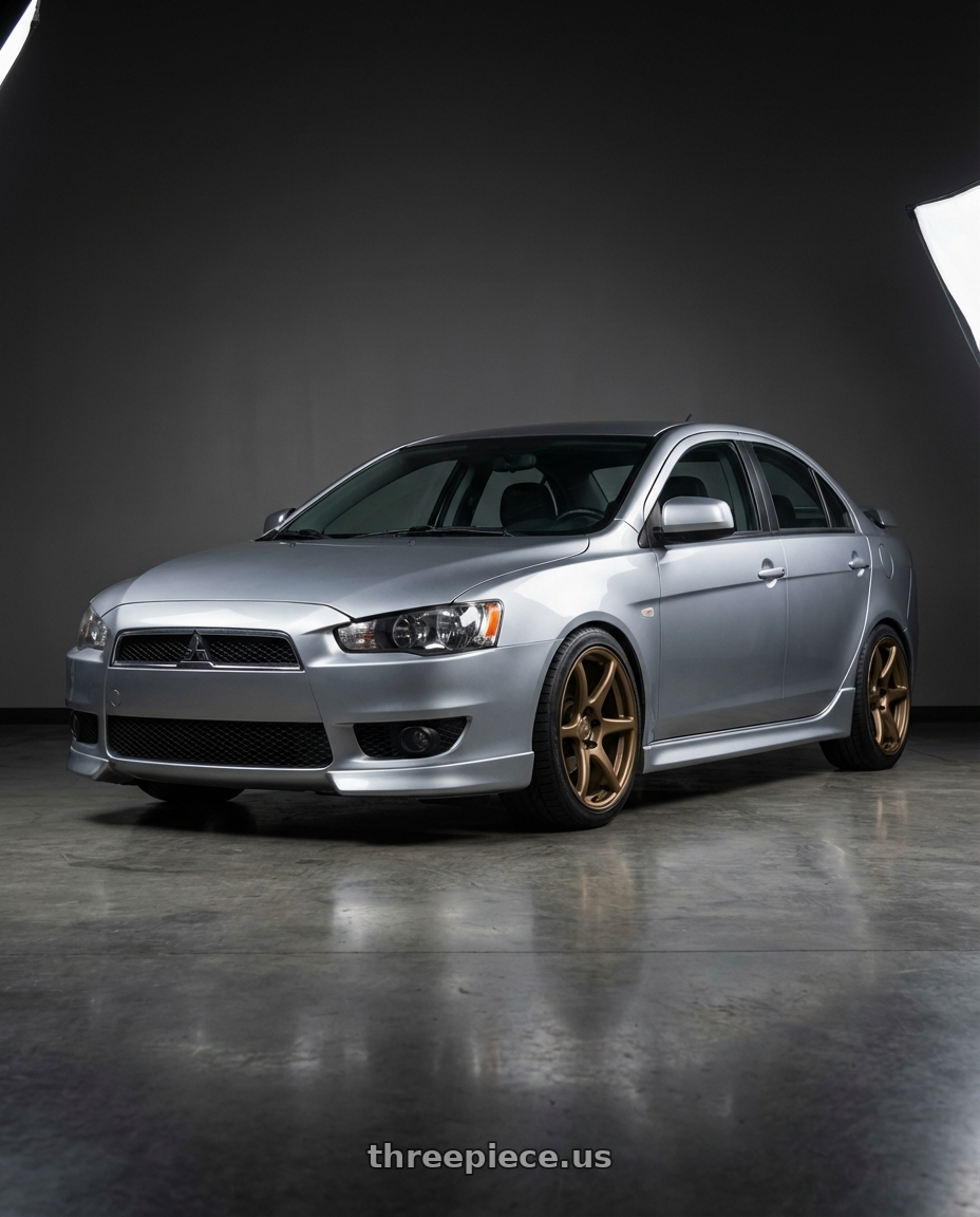 2014 Mitsubishi Lancer Ralliart with Kansei K11B Tandem 5x114.3 18x10.5 12 Bronze wheels