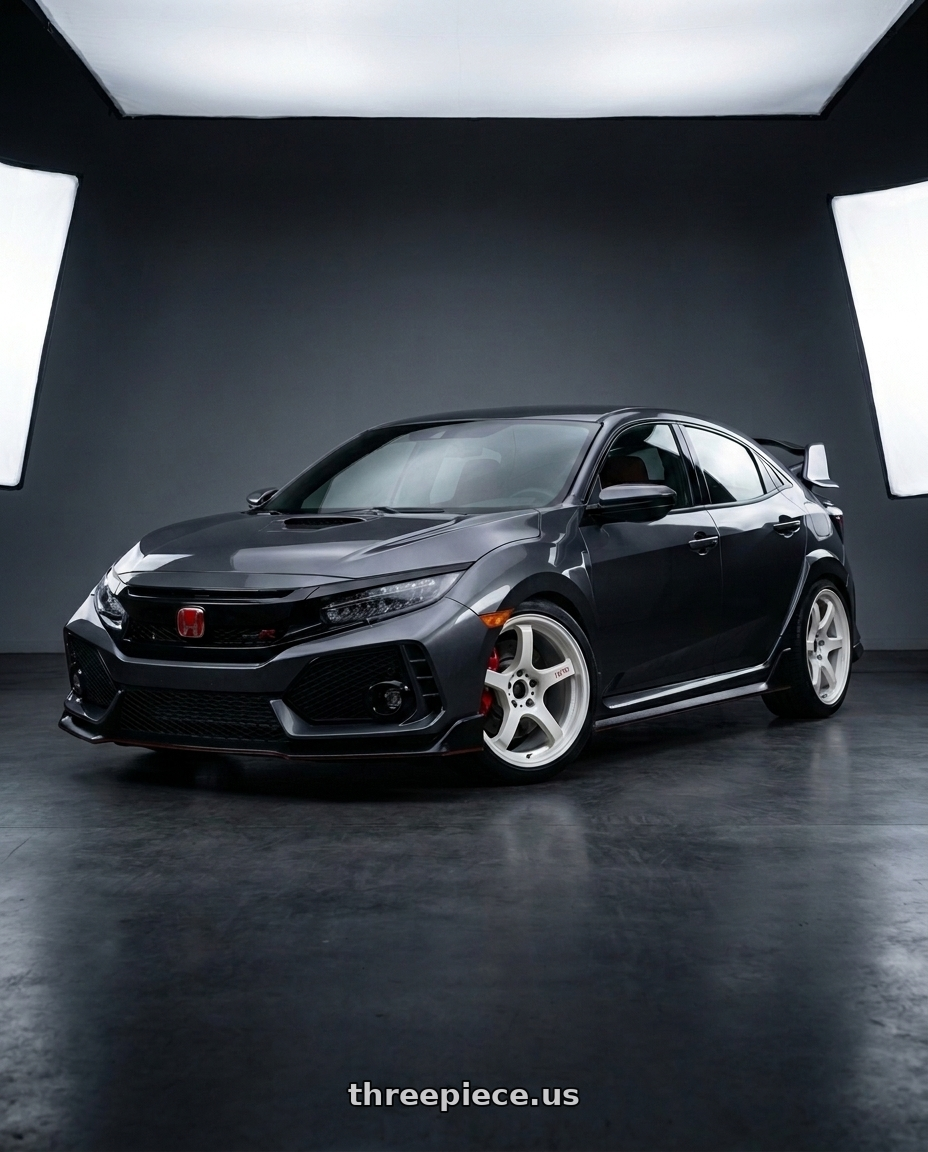 2019 honda civic type r with Work Emotion T7r 5x120 18x9.5 +38 White wheels