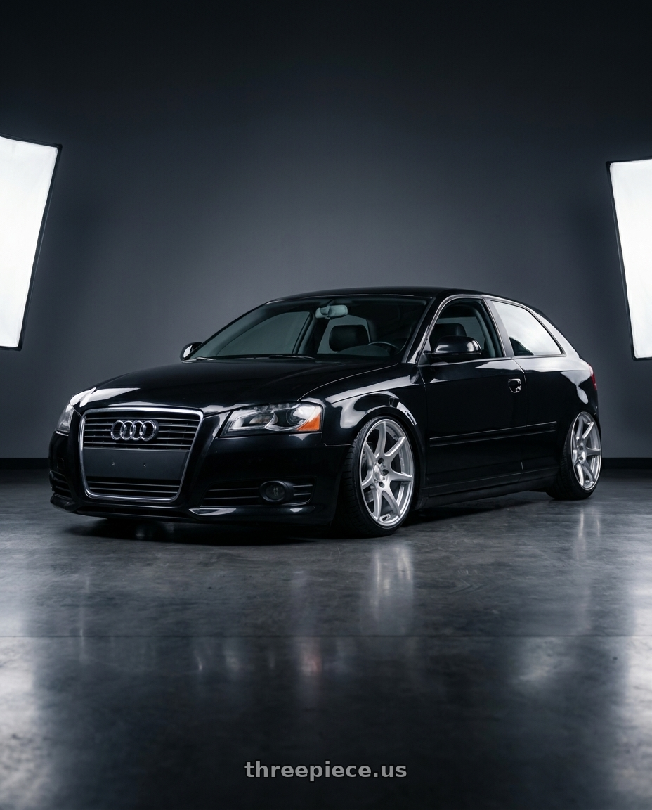 2012 Audi A3 8P with Kansei K11S Tandem 5X112 19x10.5 22 Hyper Silver wheels