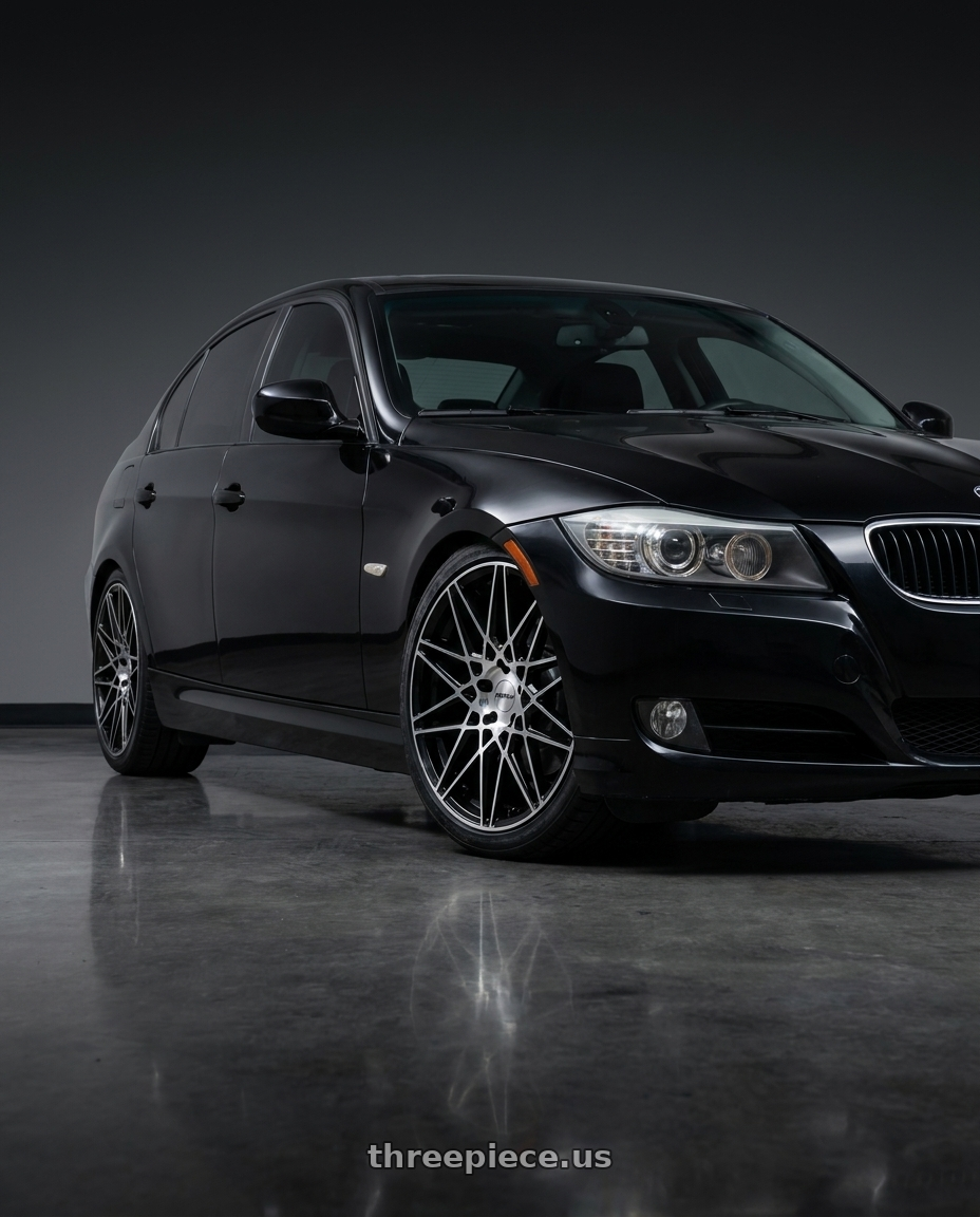 2011 bmw 335d with Petrol P3C 5X120 18X8 +35 GLOSS BLACK W/ MACHINED FACE wheels
