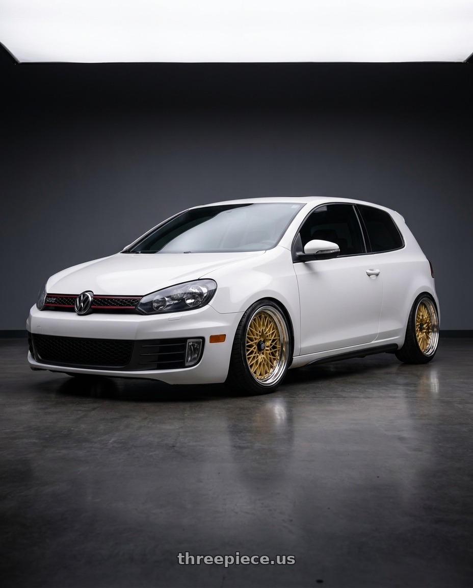 2013 VW GTI with SSR Formula MESH 5X100 18X9.5+0 HP Disk Fm Gold wheels