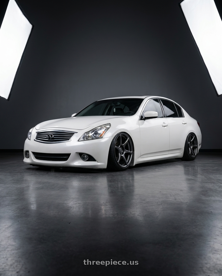 2012 Infiniti G37 with Kansei K11G Tandem 5x114.3 19x10.5 12 Gunmetal wheels
