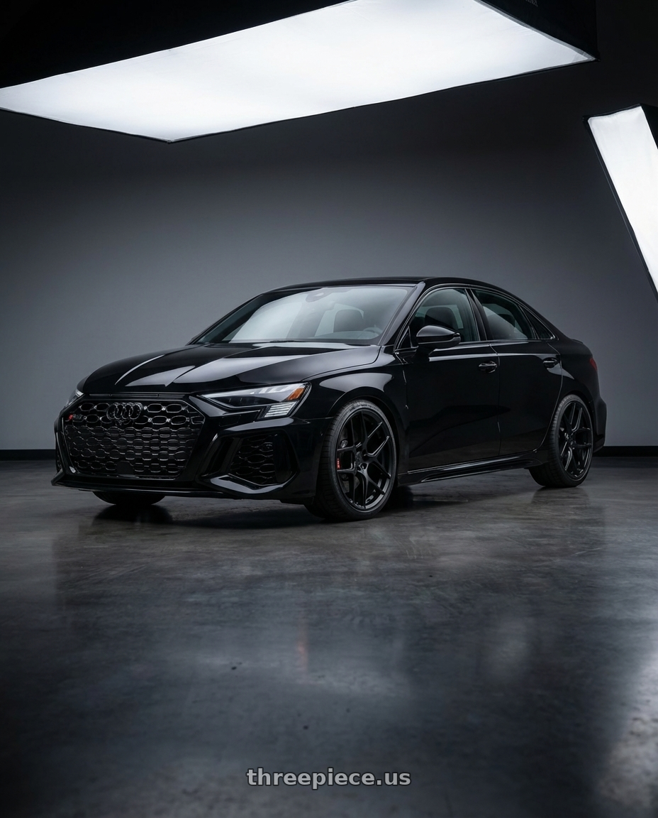 2022 Audi RS3 8Y with Aodhan AFF2 5x112 19x9.5+35 Matte Black wheels