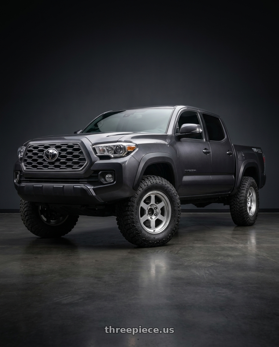 2021 Toyota Tacoma TRD Offroad with Volk Racing TE37XT M-SPEC 6x139.7 17x8.5 -10 DIAMOND SILVER wheels