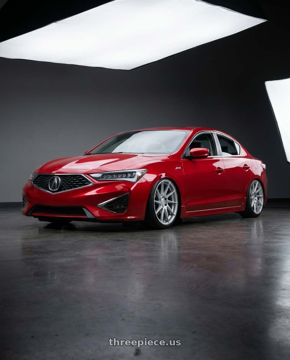 2012 Acura ILX with Aodhan AH09 5x114.3 18x8.5 +35 Gloss Silver Machined Face wheels