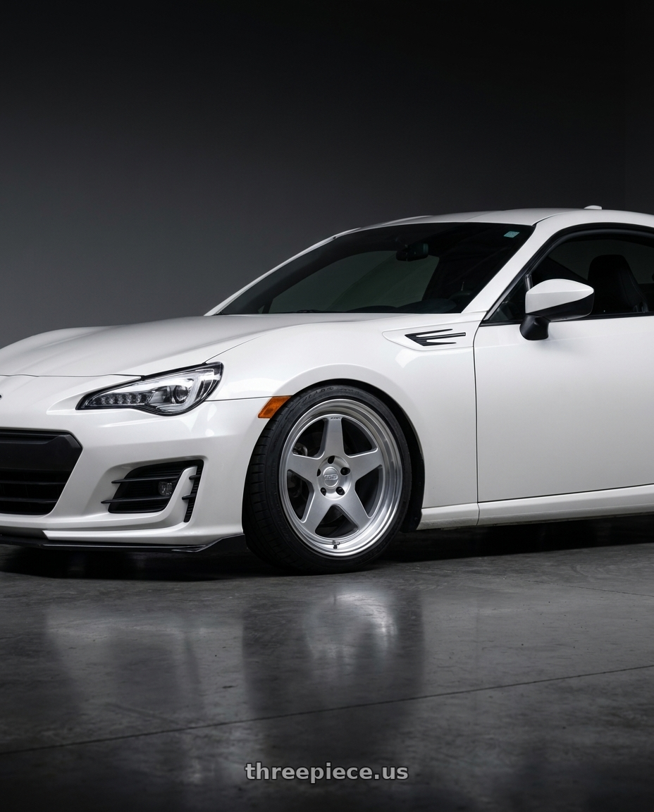 2017 Subaru BRZ Crystal pearl with Kansei K12H KNP 5X100 18x9.5 22 Hyper Silver wheels