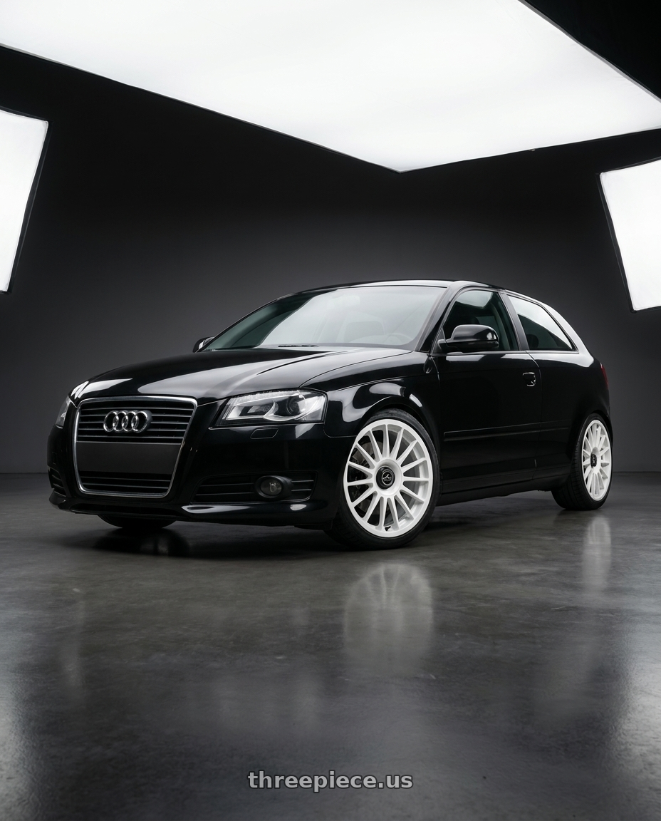 2012 Audi A3 8P with fifteen52 PODIUM 5x112 / 5x120 18x8.5 +35 RALLY WHITE (GLOSS WHITE) wheels