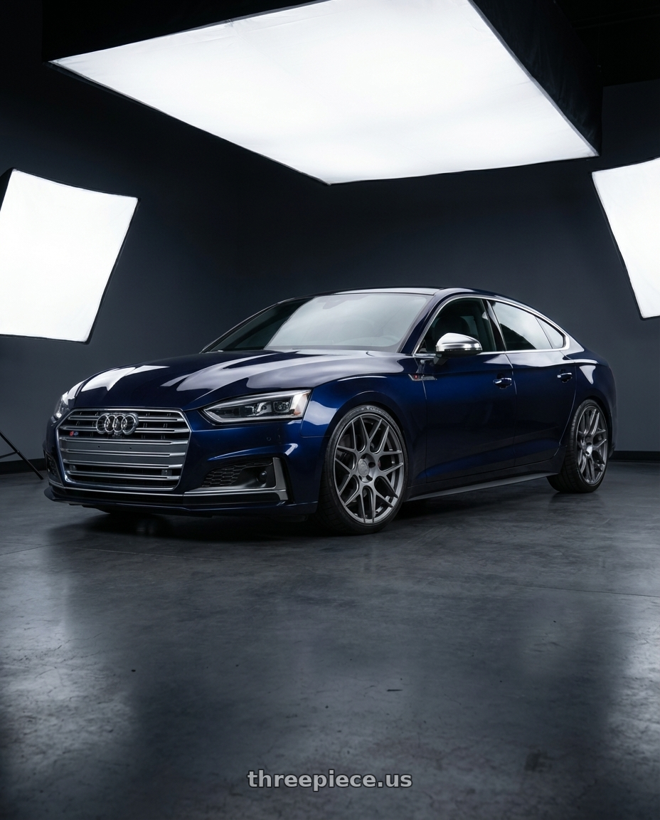 2014 Audi S5 B8 with Aodhan AFF2 5x112 19x8.5+35 Matte Gray wheels